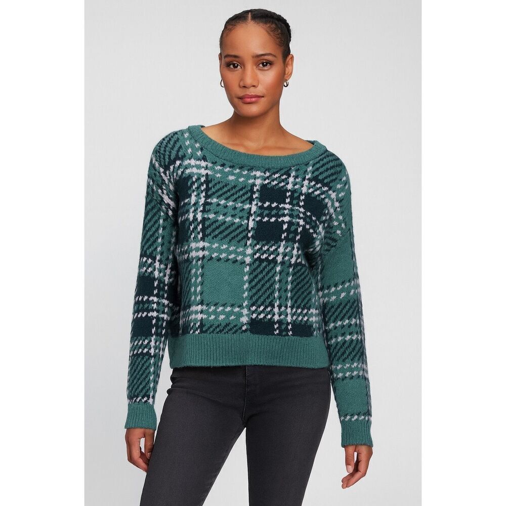 Abercrombie & Fitch Wool Blend Green Plaid Pullover Sweater